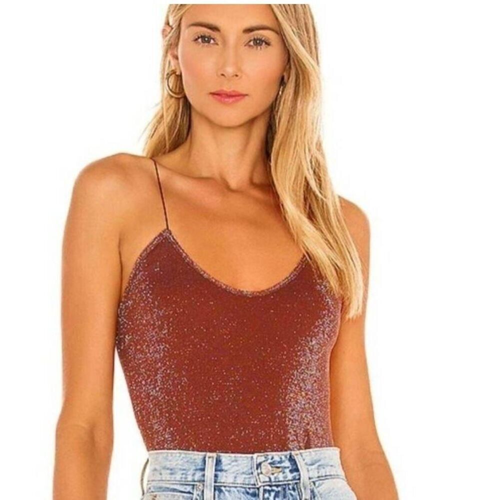 FP Movement by Free People Shimmering Brown Tank Top